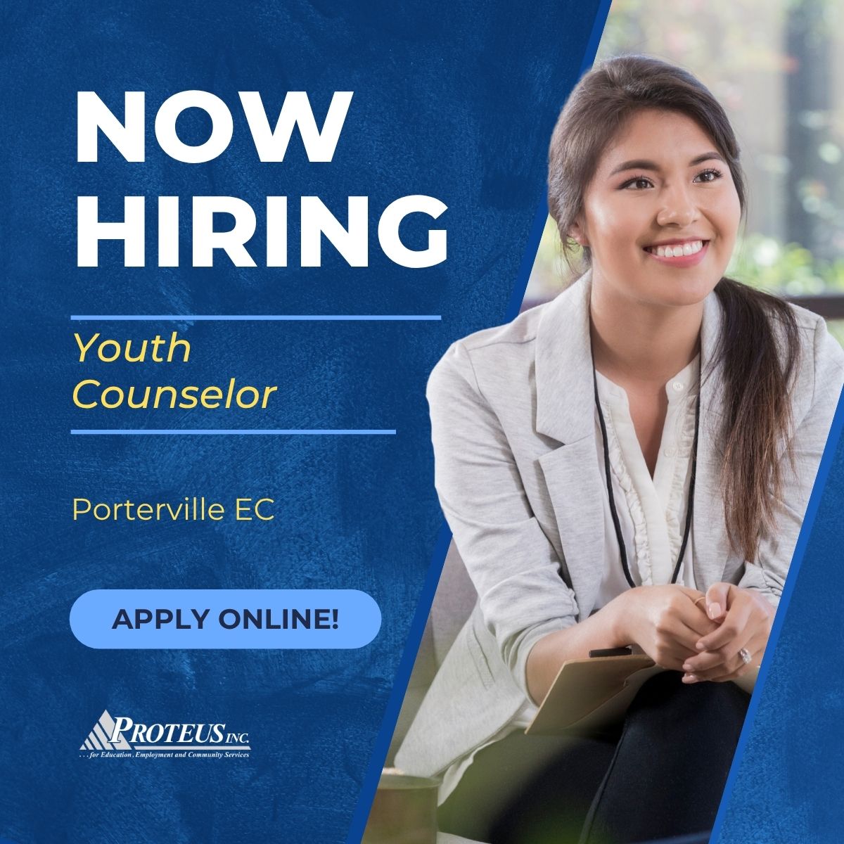 Now Hiring Youth Counselor